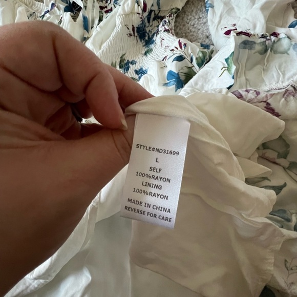 Urban Outfitters - Lumiere Mini Dress White Floral - Size Large - Picture 4 of 7